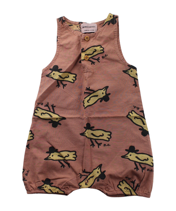 A Brown Sleeveless Rompers from Bobo Choses in size 3-6M for boy. (Front View)