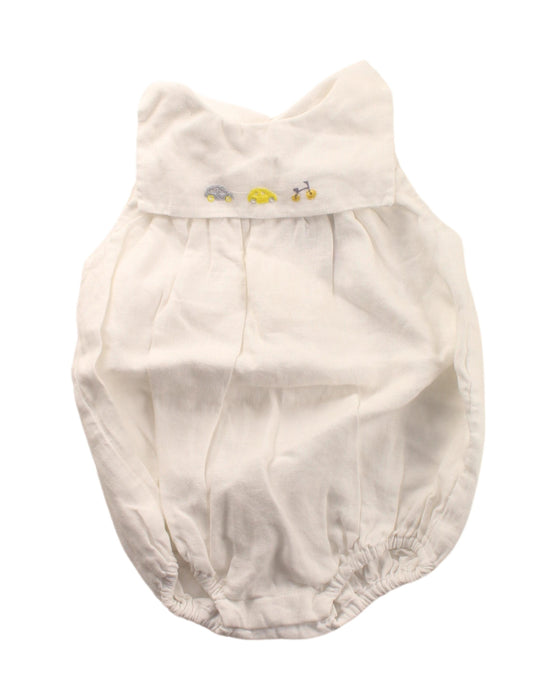 A White Sleeveless Bodysuits from Jacadi in size 6-12M for girl. (Front View)