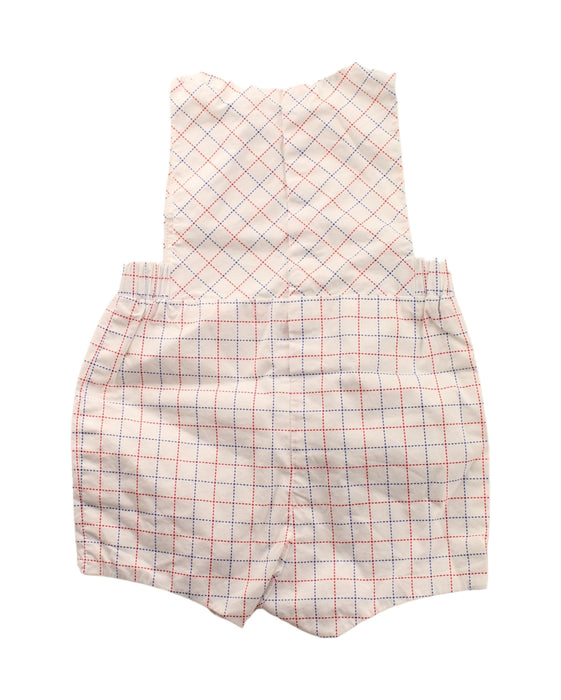 A White Sleeveless Rompers from Jacadi in size 3-6M for girl. (Back View)