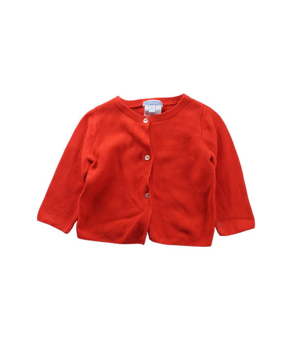 A Red Cardigans from Jacadi in size 3-6M for girl. (Front View)