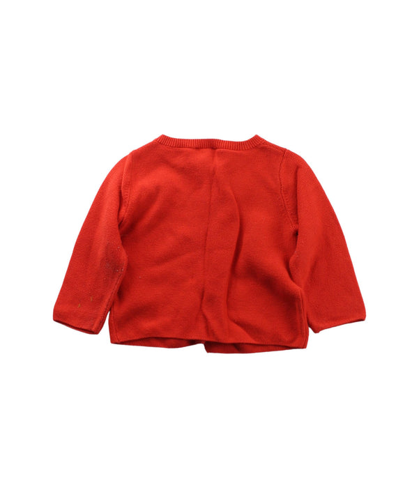 A Red Cardigans from Jacadi in size 3-6M for girl. (Back View)