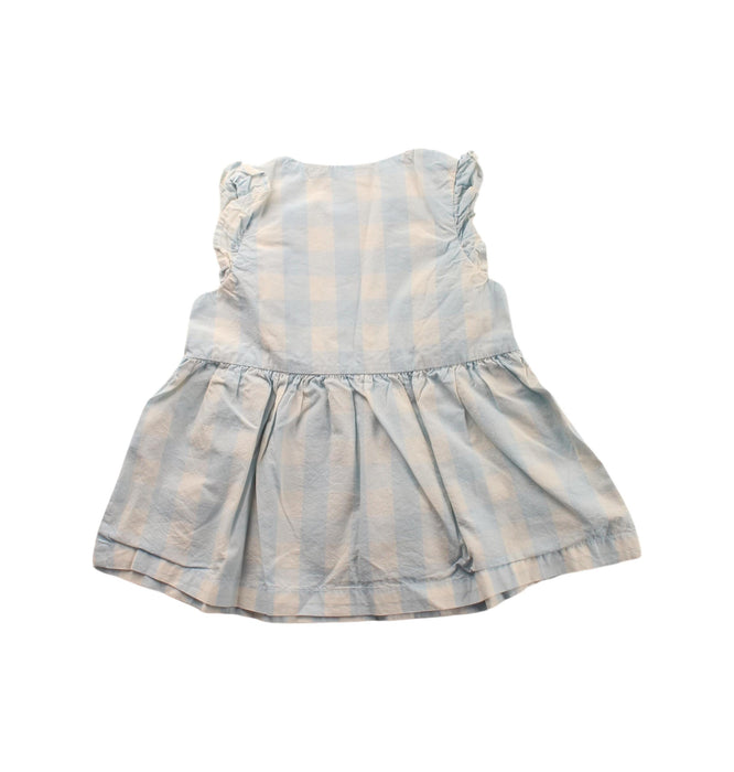 A Blue Sleeveless Dresses from Petit Bateau in size 3-6M for girl. (Back View)