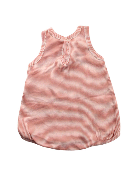 A Red Sleeveless Bodysuits from Petit Bateau in size 3-6M for girl. (Back View)