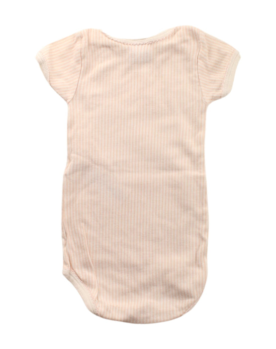 A Pink Short Sleeve Bodysuits from Petit Bateau in size 3-6M for girl. (Back View)