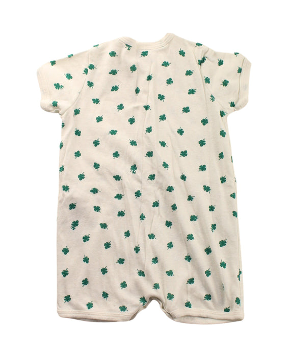 A Green Short Sleeve Rompers from Petit Bateau in size 3-6M for boy. (Back View)