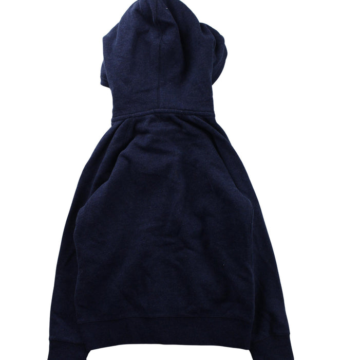 A Blue Zippered Sweatshirts from Roots in size 5T for boy. (Back View)