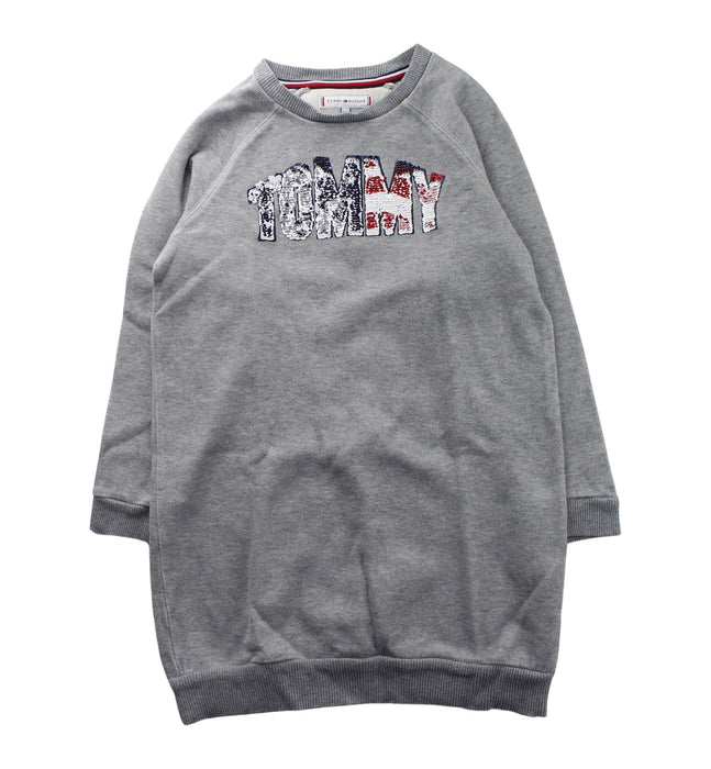 A Grey Sweater Dresses from Tommy Hilfiger in size 8Y for girl. (Front View)