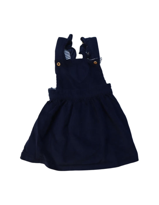 A Navy Overall Dresses from The Little White Company in size 3-6M for girl. (Front View)