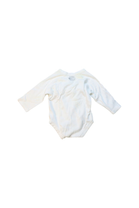 A White Long Sleeve Bodysuits from Mides in size 3-6M for neutral. (Back View)