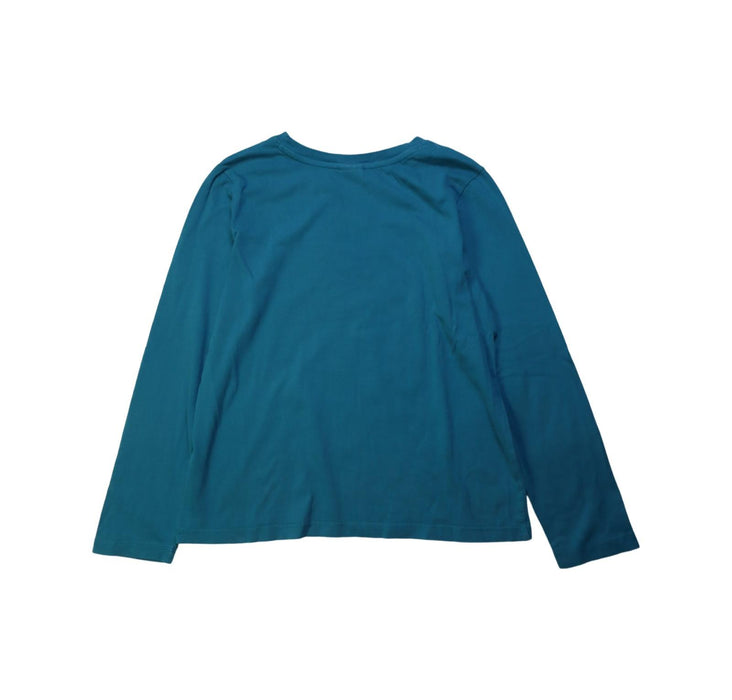 A Teal Long Sleeve T Shirts from Hanna Andersson in size 10Y for girl. (Back View)