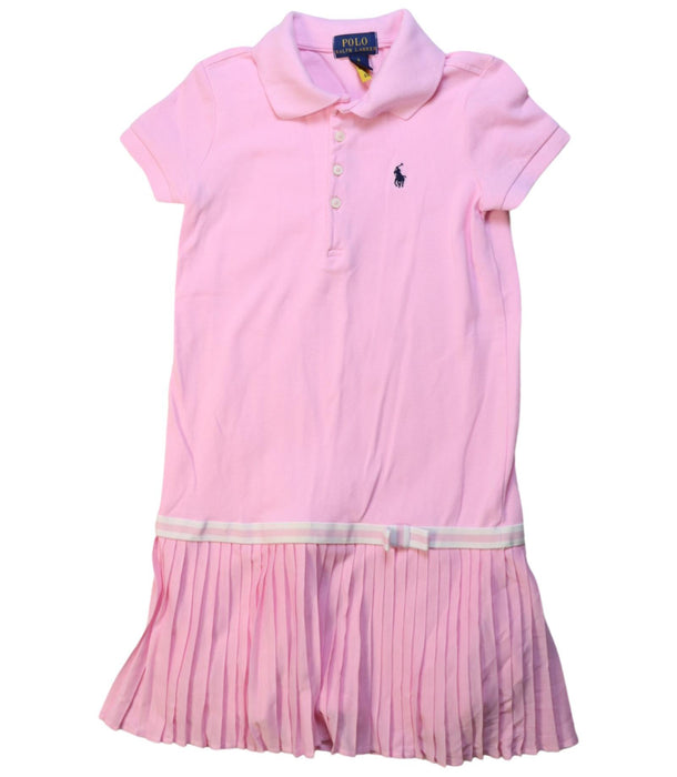 A Pink Short Sleeve Dresses from Polo Ralph Lauren in size 6T for girl. (Front View)