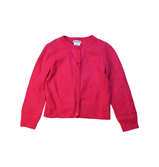 A Red Cardigans from Jacadi in size 6T for girl. (Front View)