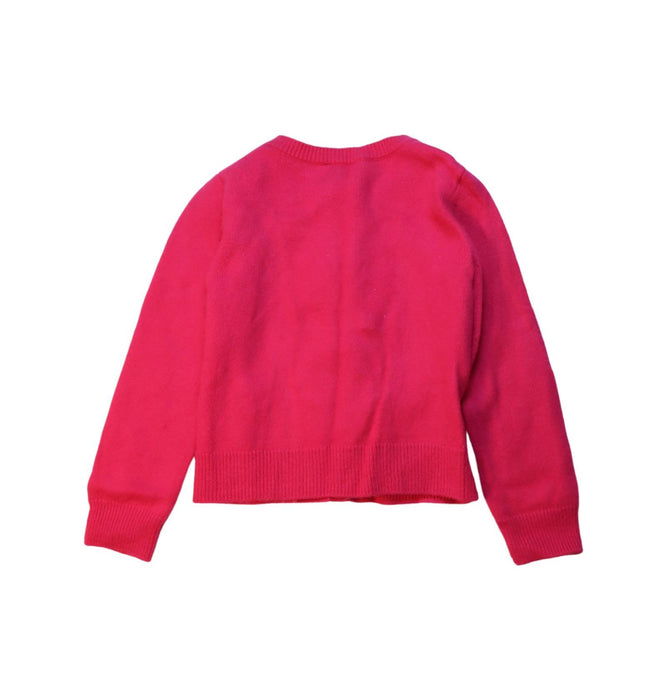 A Red Cardigans from Jacadi in size 6T for girl. (Back View)