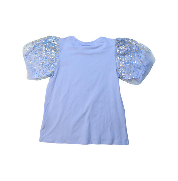 A Blue Short Sleeve Tops from Seed in size 7Y for girl. (Back View)