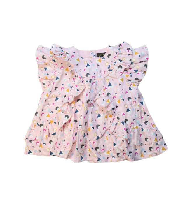 A Multicolour Short Sleeve Tops from Velveteen in size 5T for girl. (Front View)