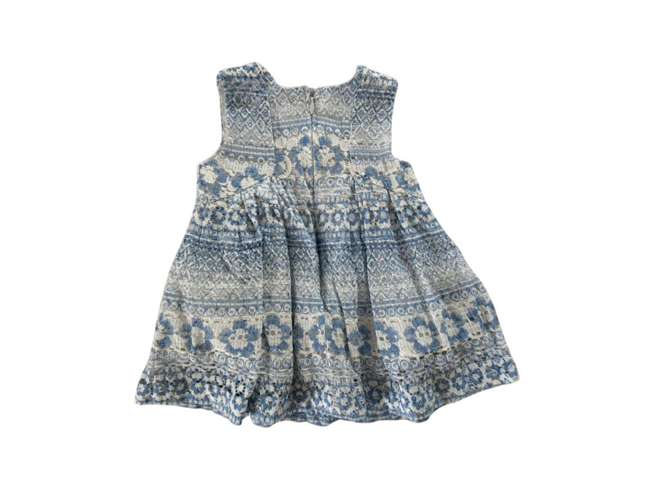 A Blue Sleeveless Dresses from Mayoral in size 3-6M for girl. (Back View)