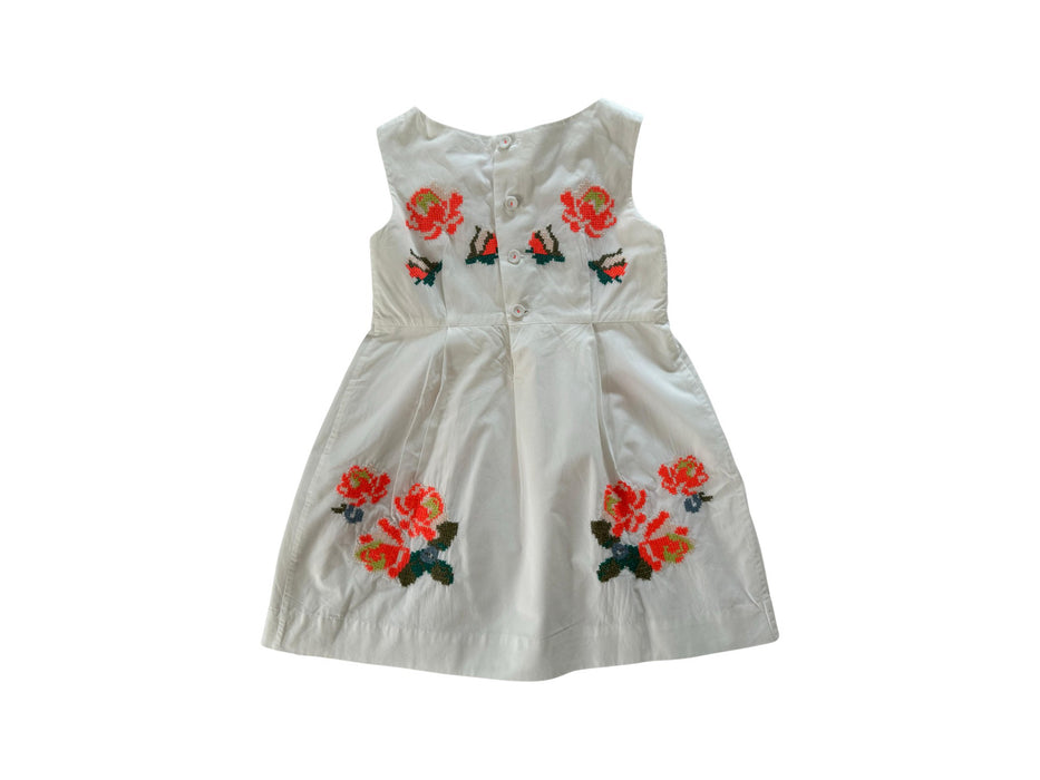 A White Sleeveless Dresses from Bonpoint in size 4T for girl. (Back View)