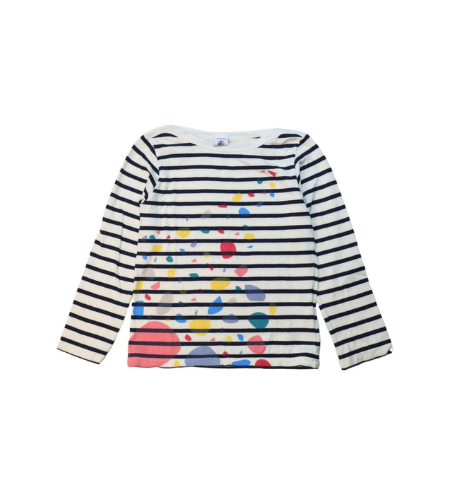 A Multicolour Long Sleeve T Shirts from Petit Bateau in size 6T for girl. (Front View)