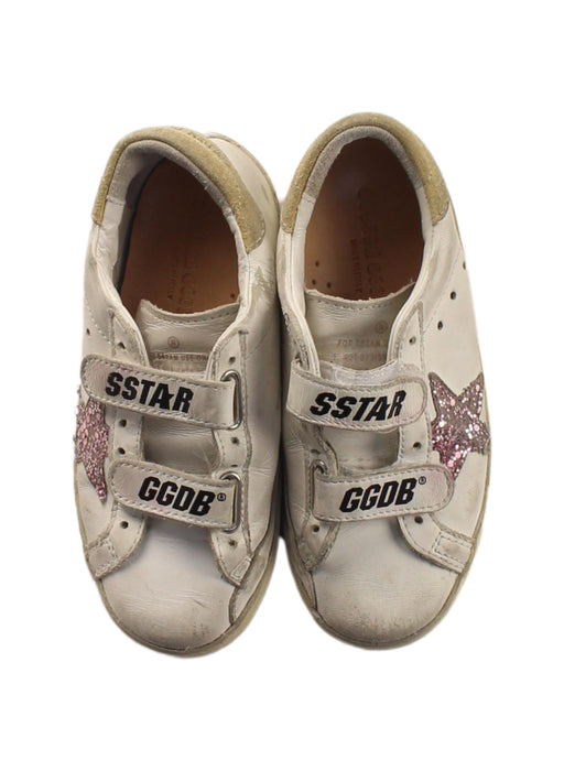 A White Sneakers from Golden Goose in size 5T for girl. (Back View)