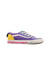 A Purple Sneakers from Vans in size 4T for girl. (Front View)