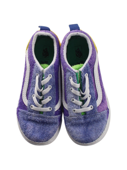 A Purple Sneakers from Vans in size 4T for girl. (Back View)