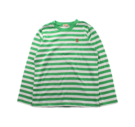 A Green Long Sleeve T Shirts from Miki House in size 7Y for boy. (Front View)