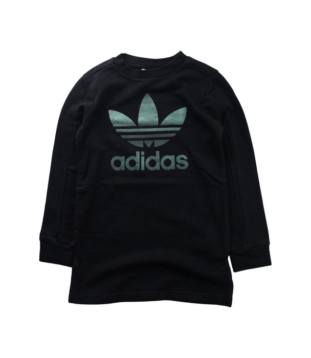 A Black Crewneck Sweatshirts from Adidas in size 7Y for boy. (Front View)