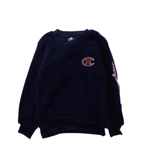 A Blue Crewneck Sweatshirts from Champion in size 7Y for boy. (Front View)