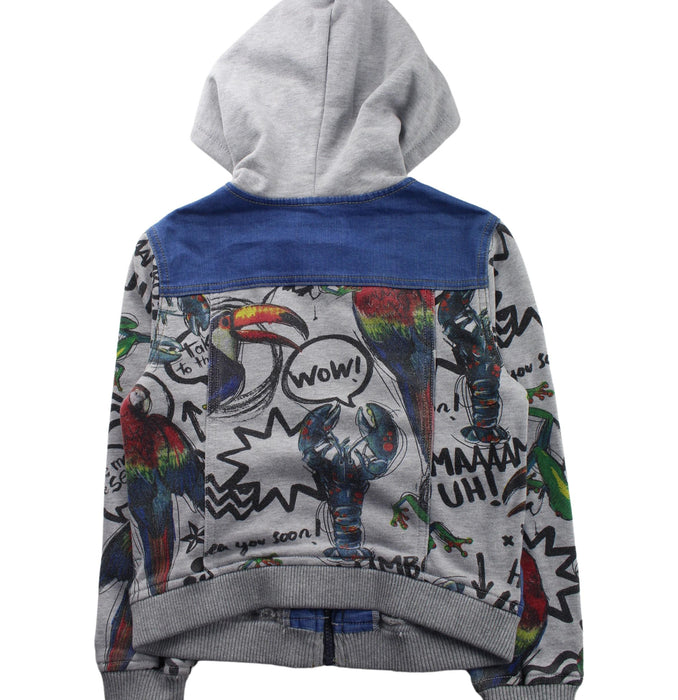 A Grey Zippered Sweatshirts from Desigual in size 7Y for boy. (Back View)