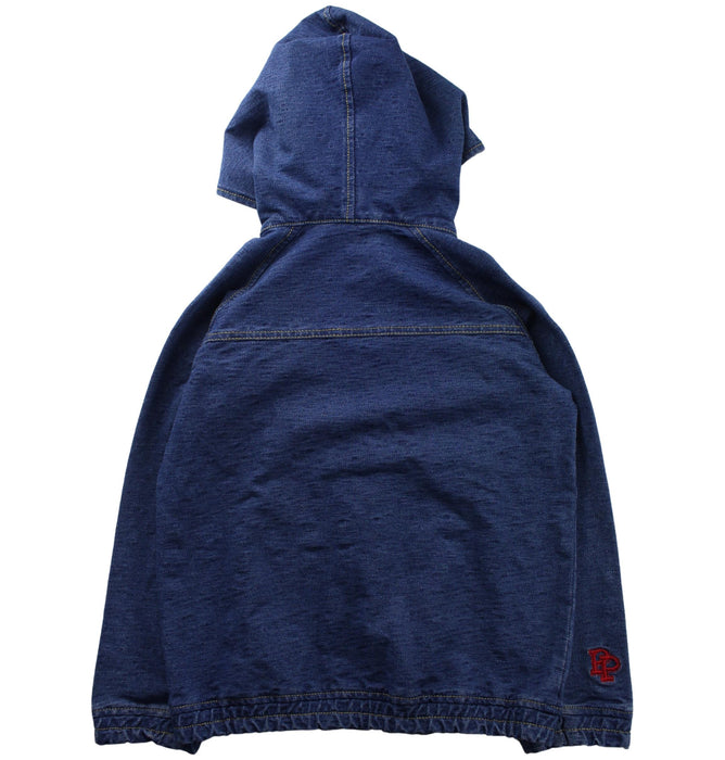 A Blue Zippered Sweatshirts from As Know As Ponpoko in size 7Y for boy. (Back View)