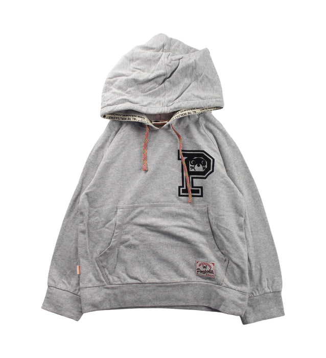 A Grey Hooded Sweatshirts from As Know As Ponpoko in size 5T for girl. (Front View)