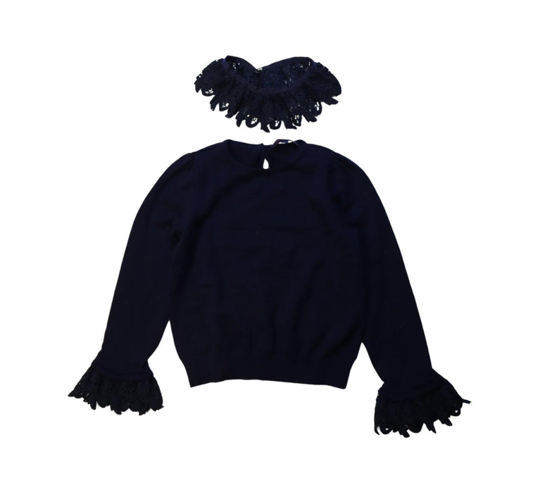 A Navy Long Sleeve Tops from Nicholas & Bears in size 6T for girl. (Front View)