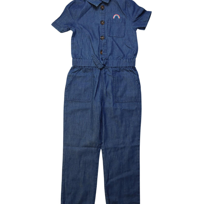 A Blue Short Sleeve Jumpsuits from Joules in size 4T for girl. (Front View)