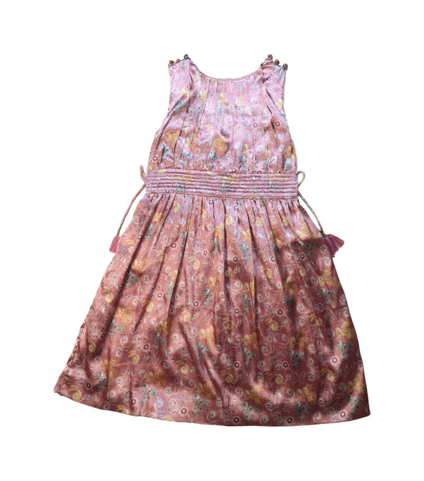 A Multicolour Sleeveless Dresses from Velveteen in size 3T for girl. (Front View)
