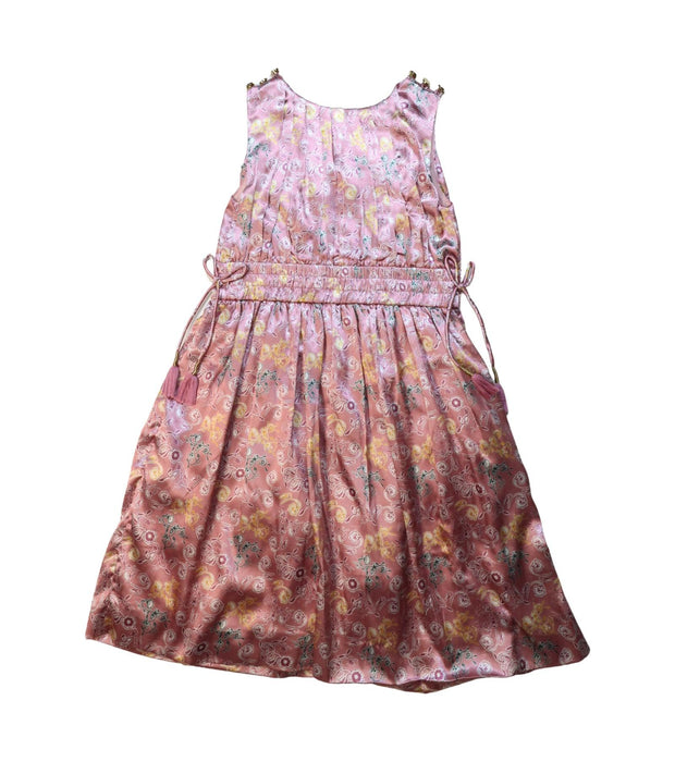 A Multicolour Sleeveless Dresses from Velveteen in size 3T for girl. (Back View)