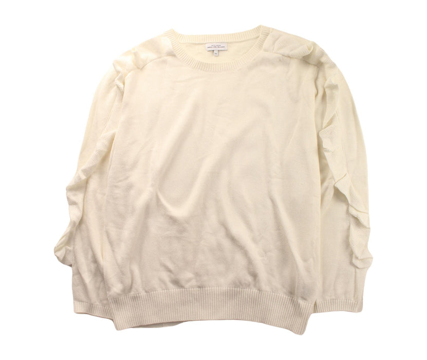 A White Knit Sweaters from UNITED ARROWS green label relaxing in size 13Y for girl. (Front View)