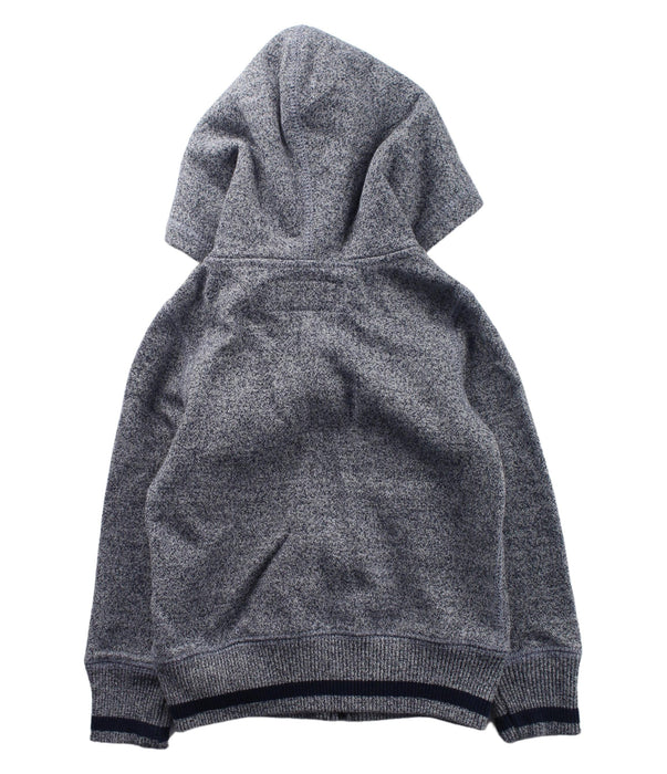 A Grey Zippered Sweatshirts from Roots in size 2T for boy. (Back View)