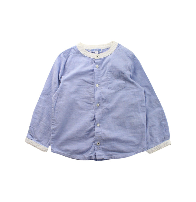 A Blue Long Sleeve Shirts from Jacadi in size 3T for girl. (Front View)