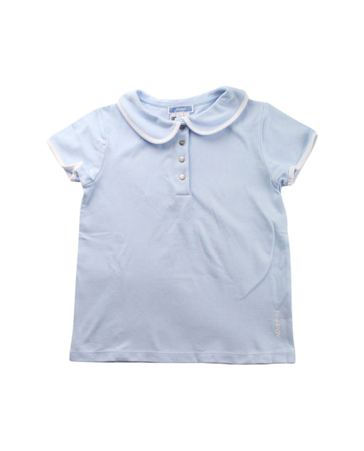 A Blue Short Sleeve Polos from Jacadi in size 6T for girl. (Front View)