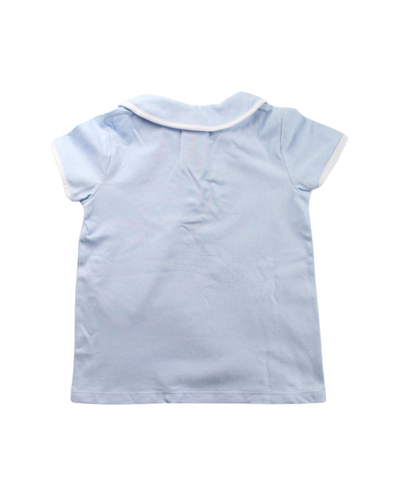 A Blue Short Sleeve Polos from Jacadi in size 6T for girl. (Back View)