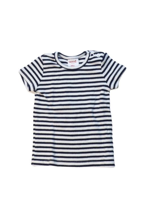 A Black Short Sleeve Tops from Seed in size 0-3M for girl. (Front View)