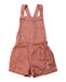 A Orange Overall Shorts from Petit Bateau in size 4T for girl. (Front View)