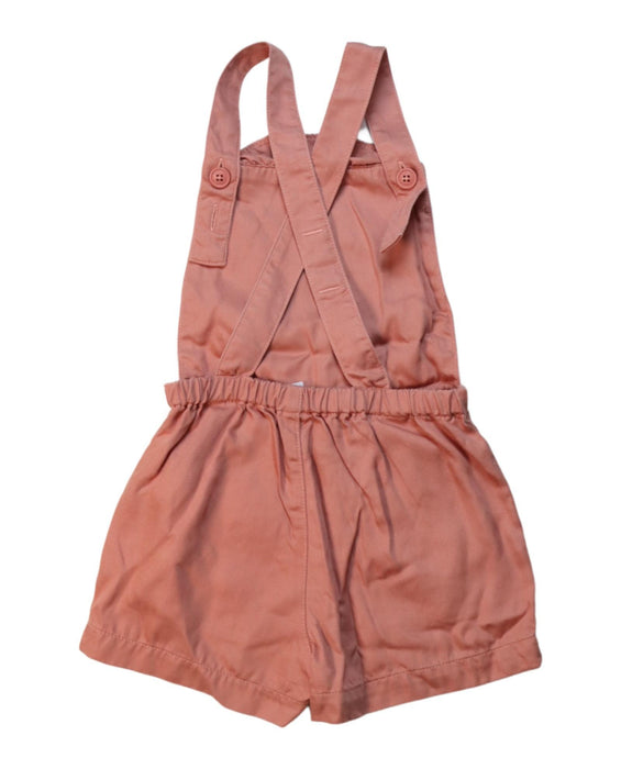 A Orange Overall Shorts from Petit Bateau in size 4T for girl. (Back View)