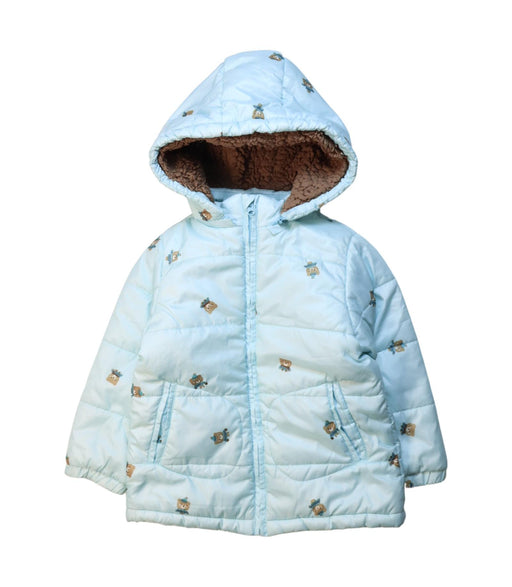 A Blue Puffer/Quilted Jackets from Kingkow in size 4T for boy. (Front View)