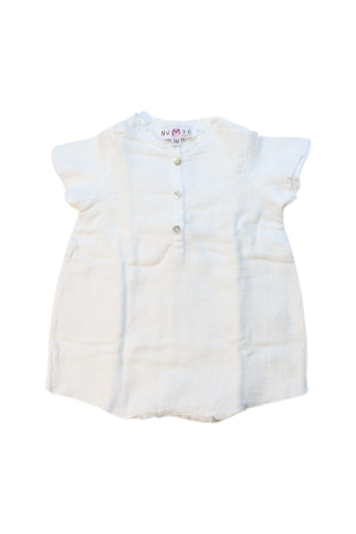 A White Short Sleeve Tops from Numae in size 0-3M for girl. (Front View)