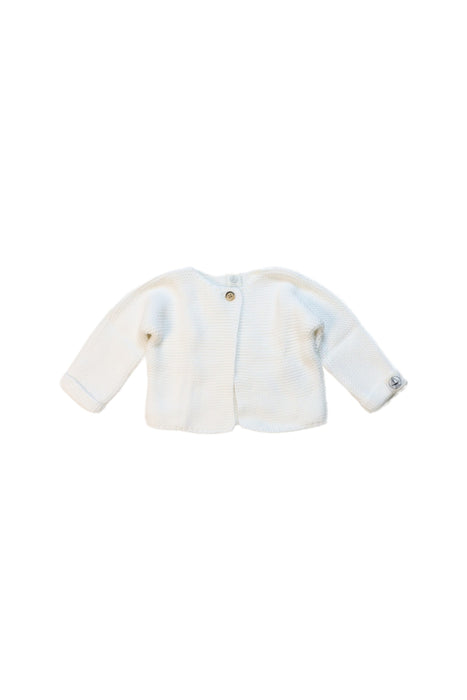 A White Cardigans from Petit Bateau in size 0-3M for girl. (Front View)