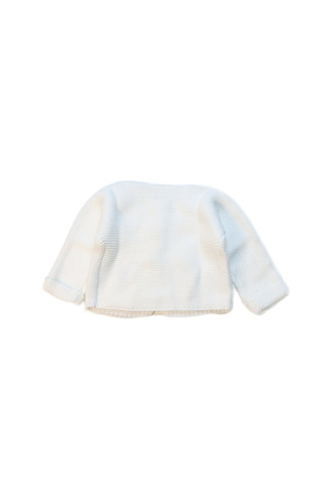 A White Cardigans from Petit Bateau in size 0-3M for girl. (Back View)