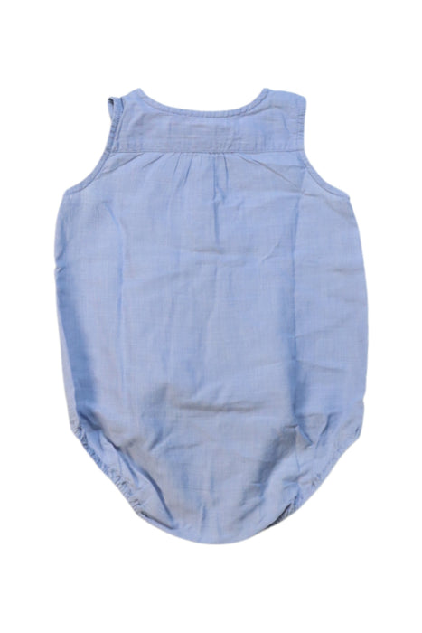 A Blue Sleeveless Bodysuits from Bonpoint in size 0-3M for girl. (Back View)