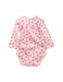 A Pink Long Sleeve Bodysuits from Seed in size 0-3M for girl. (Back View)