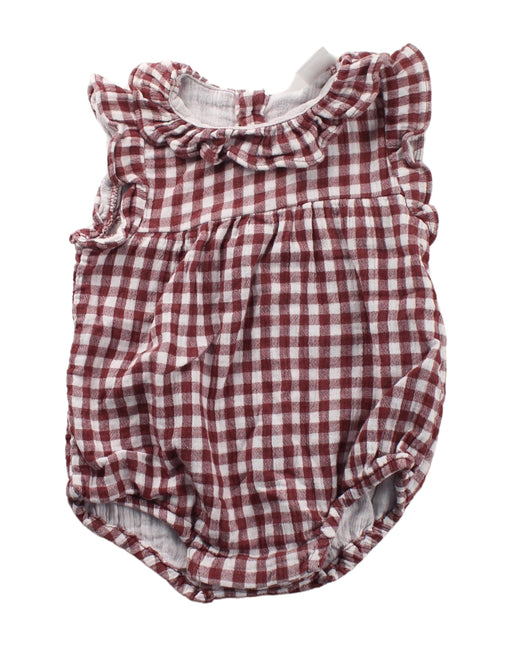A Red Sleeveless Bodysuits from Seed in size 0-3M for girl. (Front View)